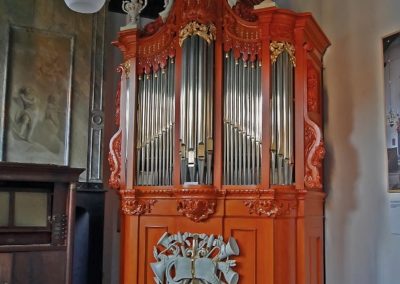 De kas van het Seijbel-orgel in het Nationaal Orgelmuseum
