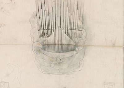 Ontwerp orgel Nederlandse Paviljoen Foto Collectie Het Nieuwe Instituut Rotterdam Archief F.A