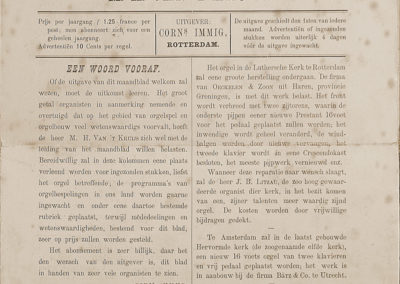 Orgelgebruik in de protestantse kerkdienst tussen 1886 en 1938. Deel 1: het zelfstandig orgelspel in en rond de kerkdienst