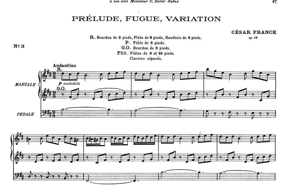 De tempi die César Franck in zijn orgelmuziek noteerde, in het bijzonder in zijn ‘Prélude, Fugue et Variation’