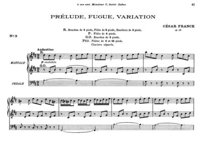 De tempi die César Franck in zijn orgelmuziek noteerde, in het bijzonder in zijn ‘Prélude, Fugue et Variation’